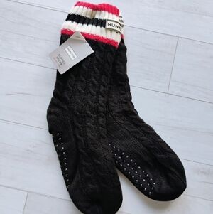 HUNTER NEW Sherpa Lined Cable Knit Slipper Socks
